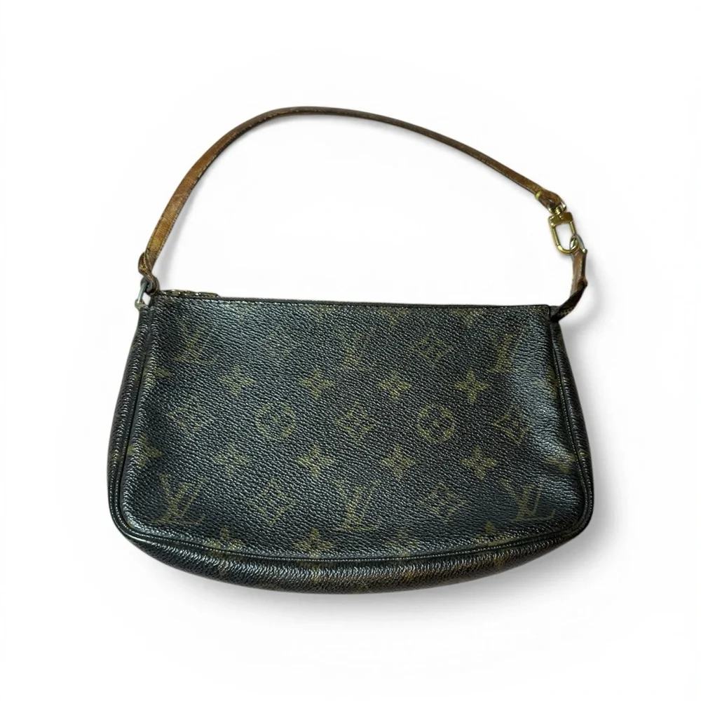 Louis Vuitton Pochette Accessoires Monogram Shoulder Bag Mini Brown Canvas